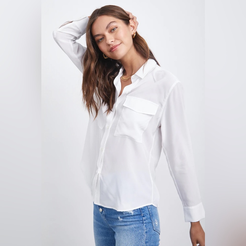 RAILS CORI SILK BUTTON DOWN BLOUSE - Picture 5 of 15